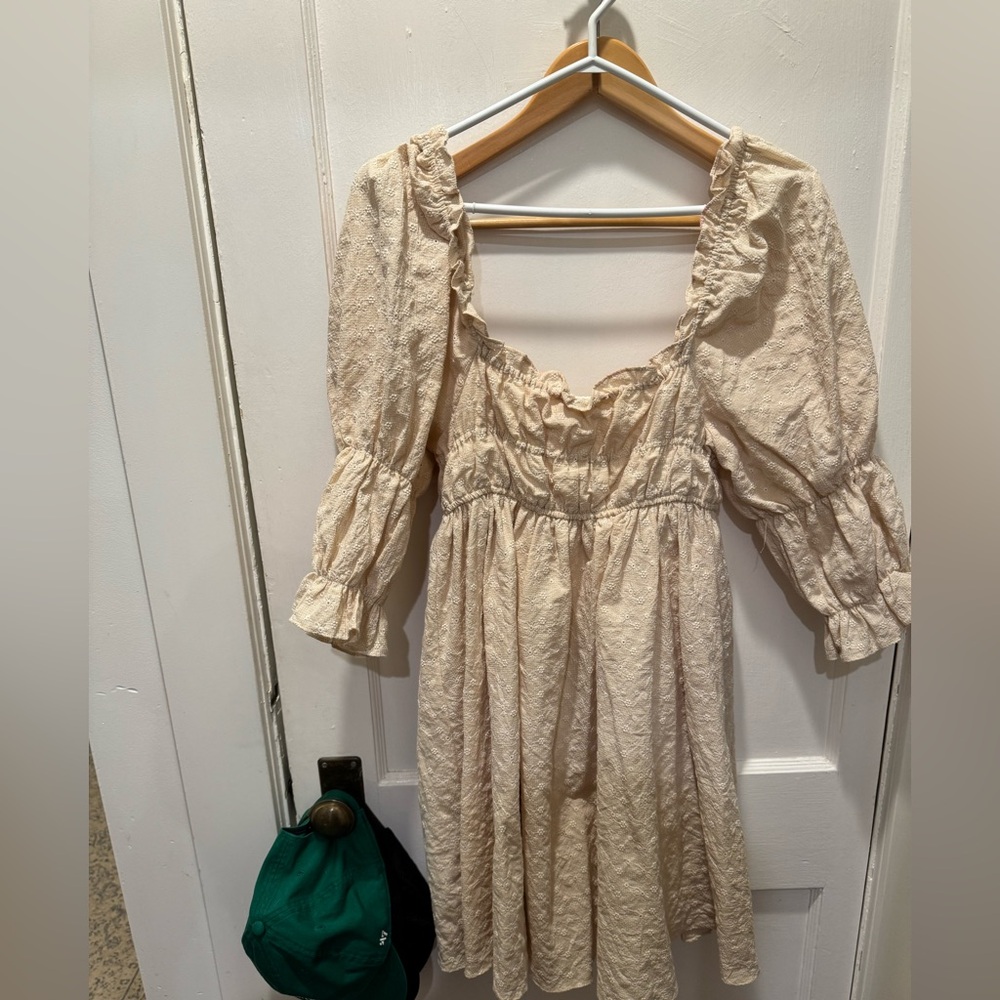 Puff sleeve baby doll dress